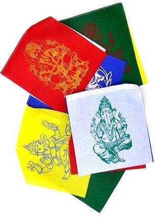 BANDIERINE TIBETANE simboli Ganesha (17x18) - Katie King Libreria